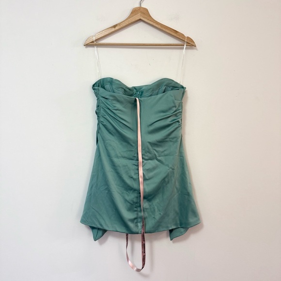 NWT HOUSE OF CB Jasmine Jade Draped Strapless Corset Mini Dress Women’s Large - Picture 8 of 10